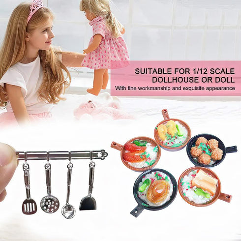 Dollhouse Kitchen Accessories Food 1 12 Scale Kitchenware Miniature Beverage Drinks Bottles Table Decoration Accessories (Cookware)...