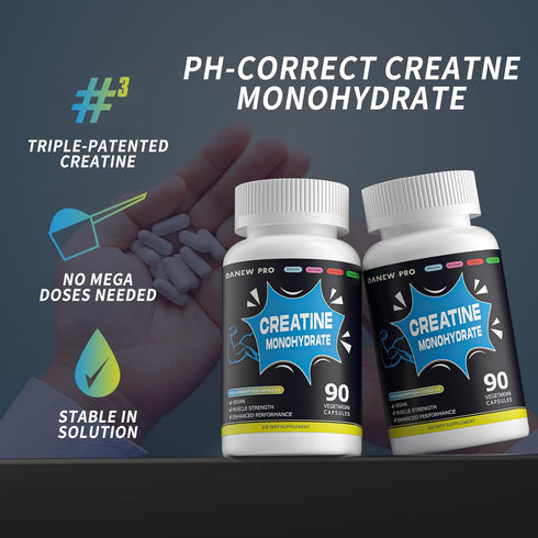 Creatine Monohydrate 2500mg Per Serving, 90 Capsules - Gluten Free, Non-GMO...