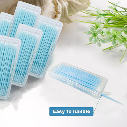 Toothpicks,Tooth Picks Flossers with Bristles,Double-Side Dental Picks,Plastic Toothpicks Disposable,Portable Package(40 Count×2Pack)...