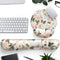 Pink Flower Desktop Mat Aesthetic Wrist Support Keyboard Mouse Wrist Rest Set, Computer Office Comfortable Wrist Rest for Mouse Easy Typing & Pain...