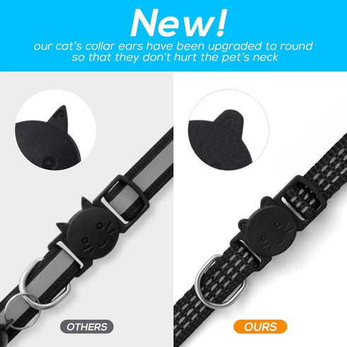 Upgraded Version 6 Pack Reflective Cat Collars with Bell,Breakaway Safety Kitten Collar,Adjustable 7''-12'',for Girl Boy Cats,Pet Supplies,Stuff,A...