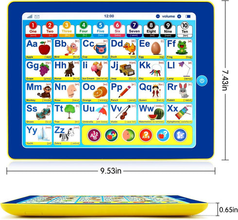 6-in-1 Kids Tablet with ABC/Words/Numbers/Color/Games/Music - Interactive Educational Electronic Toys Makes Learning Fun, Toddler Learning Toys Gi...