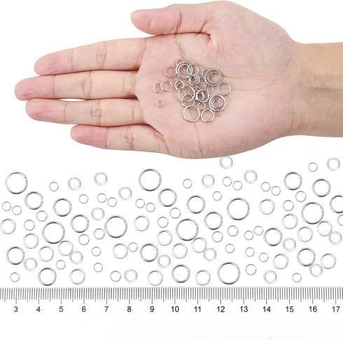 304 Stainless Steel Jump Rings for Jewelry Making Supplies Open Jump Rings 4/5/6/7/8/10mm Silver O Rings for DIY Making Bracelet Earrings Necklace...