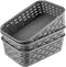 3 Pack Small Plastic Basket, Storage Bin Baskets for Organizing, Pantry Organizer Household Wicker Storage for Laundry Room, Bedrooms, Kitchens, C...