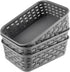3 Pack Small Plastic Basket, Storage Bin Baskets for Organizing, Pantry Organizer Household Wicker Storage for Laundry Room, Bedrooms, Kitchens, C...