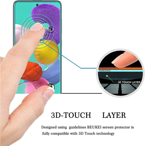 (4 Pack) Designed for Samsung Galaxy A53 5G / A52 / A52 5G / A51 / A51 5G / A51 5G UW Screen Protector Tempered Glass,Touch Sensitive,Case Friendl...