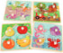 Wooden Peg Puzzles for Toddlers 1-3, Kids' Educational Preschool Peg Puzzle Toy, Set of 4 Toddler Puzzles - Farm, Dinosaur, Fruit and Marine Anima...