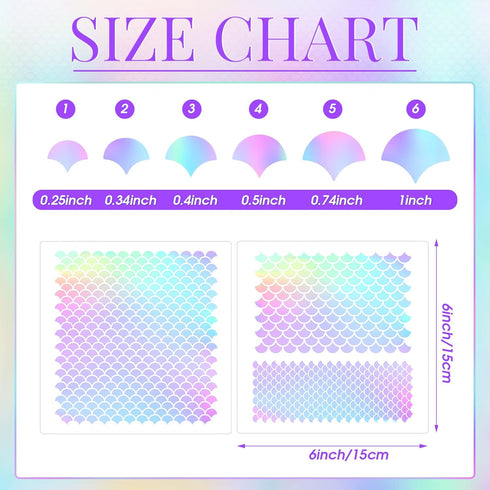 Chinco 5 Pieces Mermaid Scale Stencil, Mermaid Makeup Stencil Reusable Fish Scale Template Large Plastic Scale Wall Stencil for Painting on Face B...