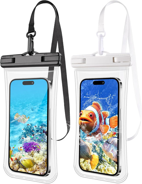 2 PCs Waterproof Phone Pouch, Clear Waterproof Phone Case for iPhone 15 Pro Max 14 13 12 11 Plus Samsung Up to 6.9'', 3D IPX8 Water Proof Cellphon...