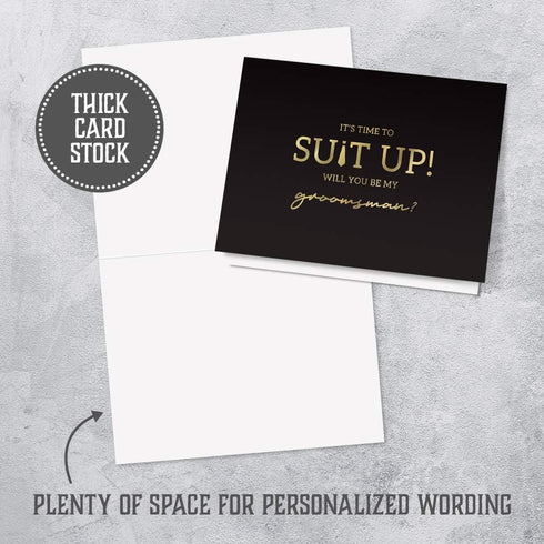 Hat Acrobat Groomsman Proposal Cards 8 Will You Be My Groomsman and 2 Best Man Cards with Envelopes | Set of 10 Black and Gold Groomsmen Cards, Pe...