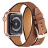 Bestig Bands Compatible with Apple Watch Band 38mm 40mm 41mm 42mm 44mm 45mm 46mm 49mm Women Men, Genuine Leather Double Tour Designed Slim Thin St...