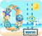 Blue Sea Beach Baby Monthly Milestone Blanket, 48x40in Sun Surfing Starfish Blanket Soft Flannel for Newborn Baby Shower, Baby Growth Chart Photog...