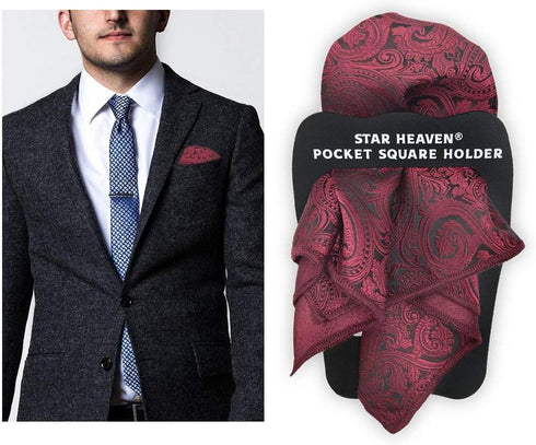 Pocket Squares Holder For Men, Best Accessories for Suits, Tuxedos,Vests and Dinner Jackets, 5Pack Assorted....
