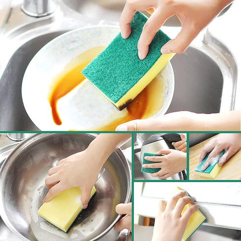 Individually Wrapped Sponges, Kitchen Dishwashing Sponge Bulk, Non Scratch Dishes Scouring Pad Dishcloth, Odor-Free Sponge Wipes for Household Cle...