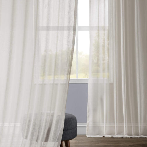 HPD Half Price Drapes Linen Sheer Curtains 84 Inches Long Linen Curtain for Bedroom & Living Room (1 Panel), 50W x 84L, Gardenia...