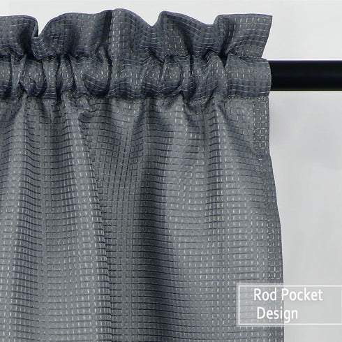 Tier Curtains, Waffle Woven Textured Kitchen Tier Curtains Cafe Curtains, Waterproof Half Window Covering Short Curtain for Bathroom - 30" x 24", ...