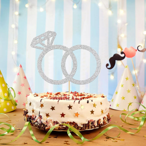 Diamond Ring Cake Topper - Engagement - Wedding - Bridal Shower - Valentine Party Decoration...
