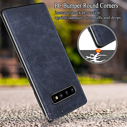 SALAWAT Samsung Galaxy S10 Case, Slim PU Leather Vintage Shockproof Phone Case Cover Lightweight Premium Soft TPU Bumper Hard PC Hybrid Protective...