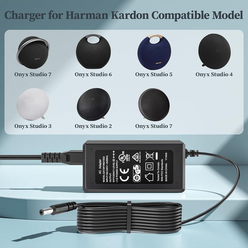 19V Charger for Harman Kardon Onyx Studio 8 7 6 5 4 3 2 1 Wireless Bluetooth Speaker AC Power Adapter for Harmon Kardon Power Supply Cord......