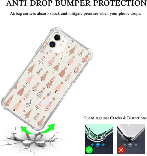 Pink Christmas Trees Case Compatible with iPhone 11, Cute Winter Christmas Case for iPhone 11, Cool TPU Bumper Phone Case Cover......