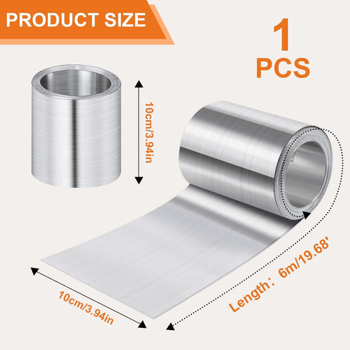 4'' x 20' Aluminum Flashing Roll - Roof Flashing, 0.2mm Thickness Aluminum Roof Panels, Metal Roof Flashing for Sealing Windows Doors, Shed Weathe...
