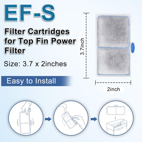 driamor 8 Pack Filter Cartridges for Top Fin EF-S Element and BF5 BETTAFLO Filter, Thickened Fish Tank Replacement Filters Cartridge with Zeolite...