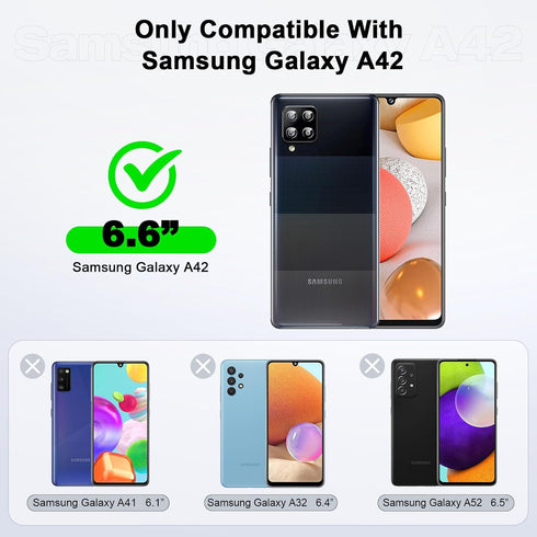 LeYi for Samsung Galaxy A42 5G Phone Case: A42 5G Phone Case with 2 Pack Tempered Glass Screen Protector for Women Men, Liquid Silicone Slim Silky...