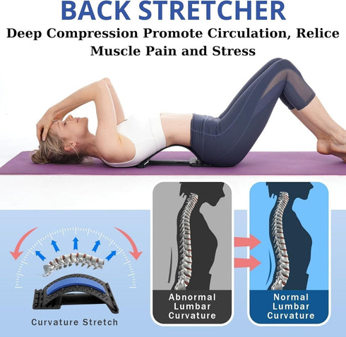 Back Stretcher for Lower Back Pain Relief, Lumbar Massager - 4 Level Adjustable Back Cracker, Back Massager for Sciatica Pain Relief, Spinal Decom...