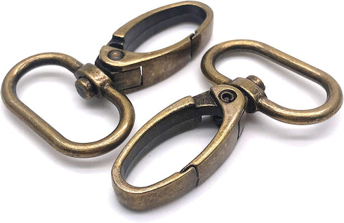 Swivel Lobster Claw Clasps 1 inch 20Pcs Curved Lobster Clasp Swivel Keychain Clasp Oval Ring Swivel Snap Hooks for Strap Bag Purse Hardware Lanyar...