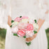 SnailGarden 12 Head Artificial Peony Flowers , 3 Colors, Silk Peony Pink with 2Pcs Satin Ribbon and 1Pcs Greeting Card, Peonies Bouquet for Weddin...