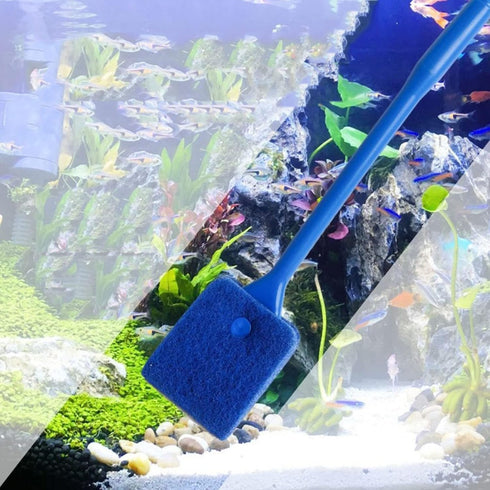 Bilindasly Double-Sided Aquarium Fish Tank Algae Cleaning Brush with Non-Slip Long Handle Fish Tank Scrubber for Glass Aquariums and Home Kitchen,...