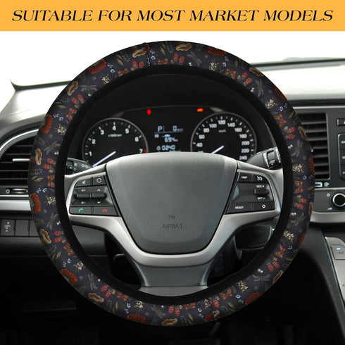 Car Accessory Plant Steering Wheel Cover for Men Women Girls Universal 15 Inch, Breathable, Sweat Absorbent, Anti Slip, Stylish, Car Accessories S...