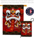 Chinese New Year Decorations Happy Lion Dance Garden Flag Home Decor Banner Wall Art Patio Lawn Front Porch Room Small Outdoor Tapestry Yard Sign ...
