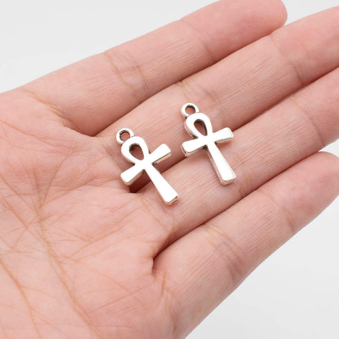 Framendino, Cross Charms Pendants Vintage Mini Cross Charm for DIY Crafts Jewelry Making Earring Necklace Bracelet Ankle Keychain Bronze...