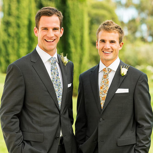 Mens Tie, Floral Neck Tie, Skinny Ties for Men 2.56'', Flower Printed Cotton Neck tie for Wedding Business Groom...