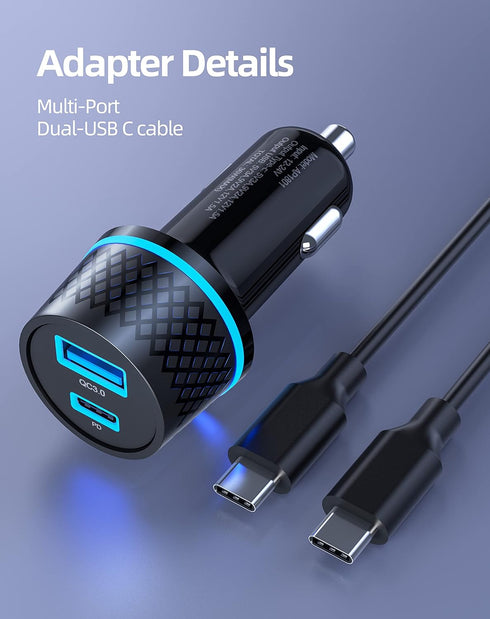 48W 30W Car Charger Fit for Google Pixel 8 8 pro 7 7a 7 Pro, Pixel 6 6a 6 Pro, Pixel Fold, Tablet, Pixel 5 5a 4a 4 3a 3 2,XL 2XL 3XL 4XL Phone USB...