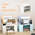 Desk Organizer with 2 Drawer, Multi-Functional Pencil Pen Holder for Desk, Plastic Desk Organizers and Storage with 5 Compartments, Desktop Organi...