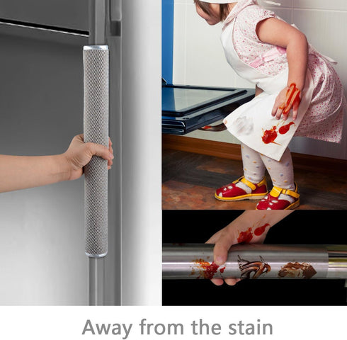 OUGAR8 Refrigerator Door Handle Cover Set of 3,Kitchen Appliances Gloves Fridge Microwave Dishwasher Door Cloth Protector-Catches Drip,Fingerprint Dust Cover (3pcs, Gray Plush)