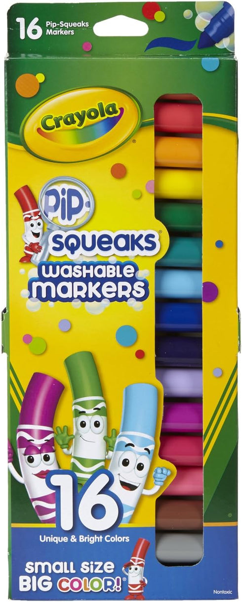 Crayola Washable Pip-Squeaks Skinnies Markers 16-Count per Pack (1-Pack)...
