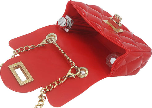 Mini Jelly Purse Flap Handbag with Pearls Top Handle Faux Quilted Crossbody Bag...