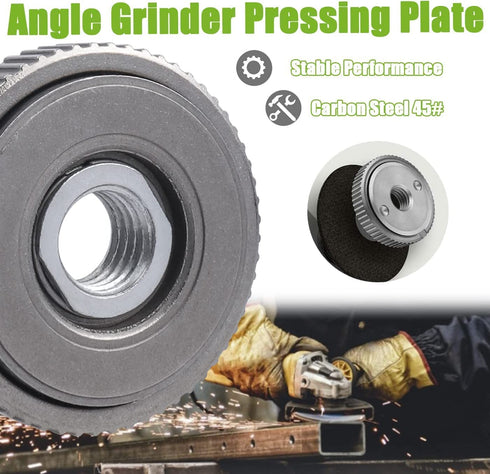 Gear Type Self-Locking Angle Grinder Flange Lock Nuts M14 Thread Quick Release Nut Clamping Equipment Power Tool Accessory, Silver...