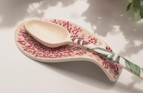 Spoon Rest for Stove Top, Large and Durable Spoon Holder, 4inch Kitchen Utensil Holder, Lead Free and Food Grade Ceramic Spoon Rest for Kitchen Co...