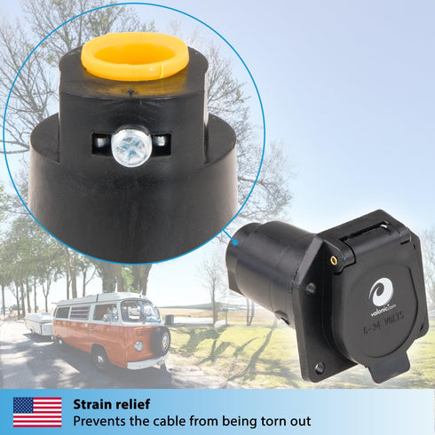 valonic 7 Way Blade Connector Socket - Spring-Loaded dust Cover - Wiring Harness Connector - for Vehicle, Truck - Weatherproof...