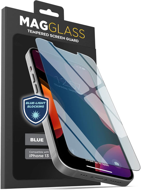 magglass Blue Light Blocking Screen Protector Designed for iPhone 13 Tempered Glass Display Guard (Anti-Bluelight for Reduced Eye Fatigue)...