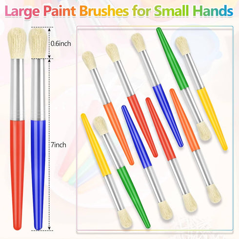50Pcs Paint Brushes, Anezus Round Paint Brushes for Kids Classroom Toddlers Paint Brush Set for Touch Up Preschool Daycare Washable Acrylic Paint ...