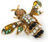 Vintage Inspired Crystal Enamel Bee Brooch in Gold Tone - 45mm Across...