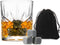 Godinger Whiskey Glass and Whiskey Stones, Gift Set Includes Old Fashioned Whiskey Glasses, 6 Whiskey Rocks Chilling Stones and Storage Pouch, Gif...