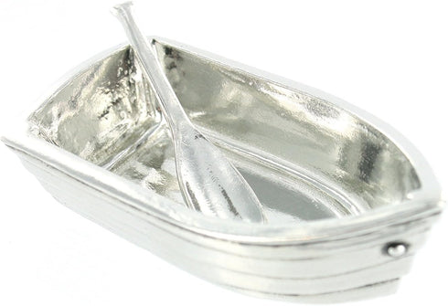 Basic Spirit Boat Salt Cellar w/Spoon Handcrafted Pewter Home Lead-Free SD-19...