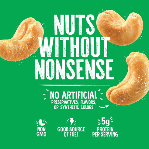 Emerald Nuts Roasted and Salted Whole Cashews (1-Pack), 5oz Resealable Bag, Kosher Certified, Non-GMO, Contains No Artificial Preservatives, Flavo...