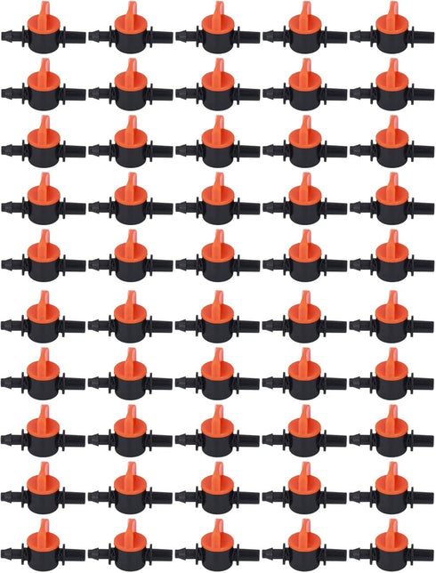 1/4 Inch Drip Tube Shut off Valve, Universal Tubing Irrigation Coupling Switch Plastic Hose Pipe Tube Drip Line Cut Off Barbed Adapter Through Con...